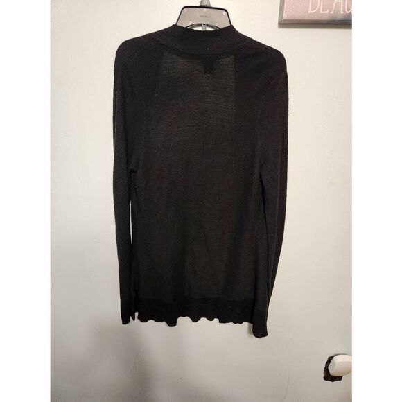 Ann Taylor size L Merino Wool Blend Cardigan Sweater Black - Picture 4 of 4